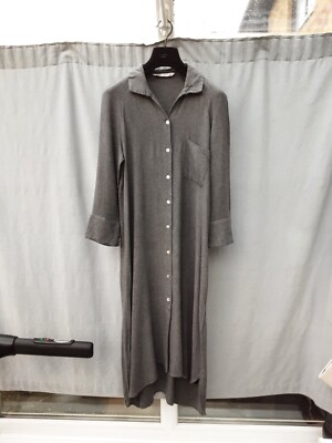 Zara Grey Marl Midi Shirt Dress Size M UK