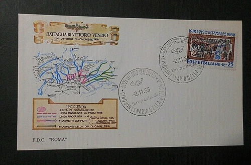 ITALIA, ITALY, Repubblica 1968 "Vittorio Veneto " 1 Valore su busta FDC