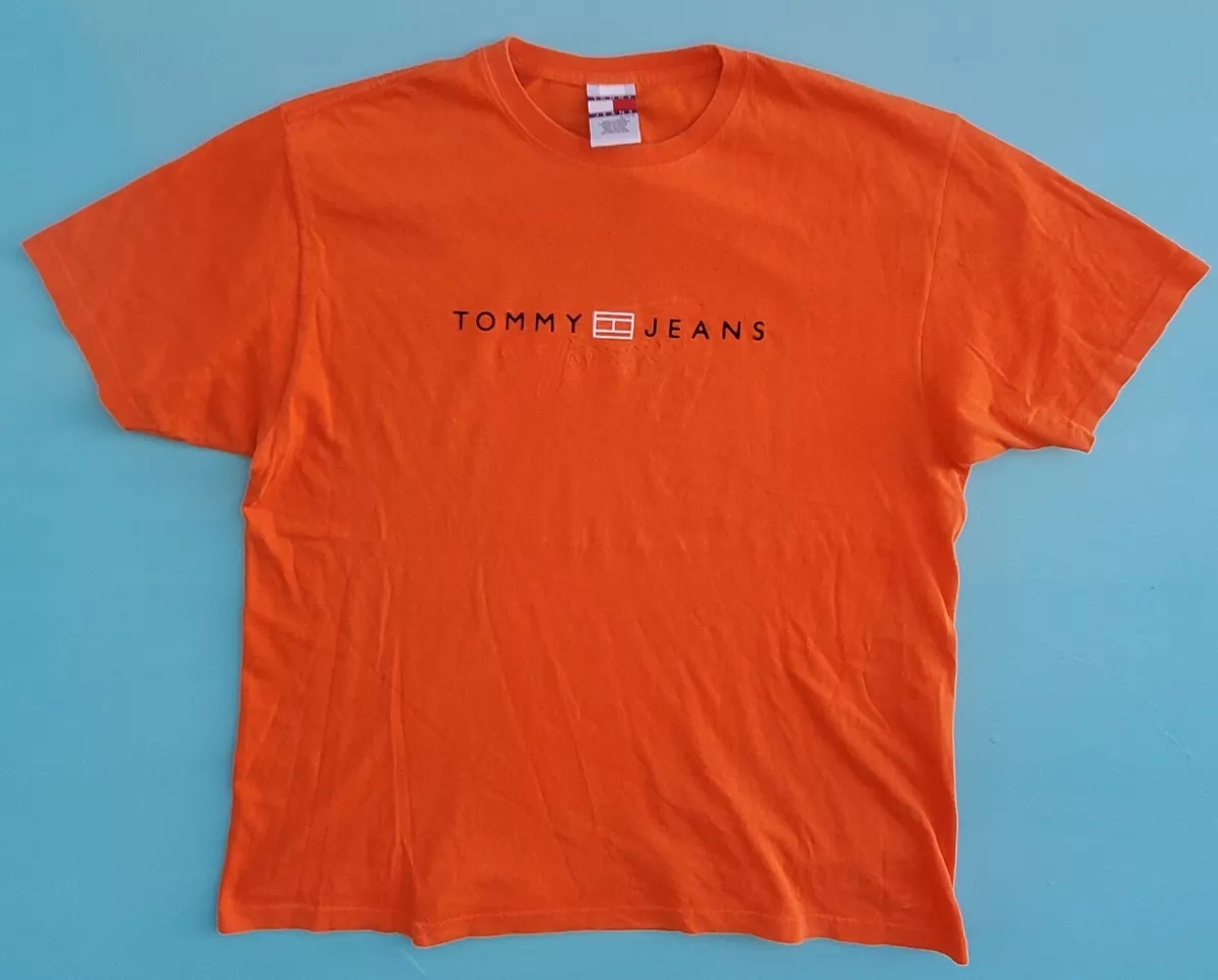 Tommy hilfiger orange best sale shirt
