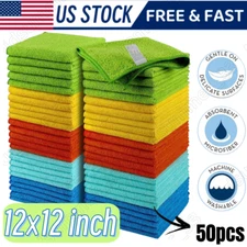 Microfiber Cleaning Cloth Towel Rag Car Polishing No Scratch Detailing Set of 50