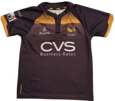 London Wasps Rugby Shirt Mens Small Black Kukri Rugby Union Home Jersey 2013