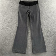 Express Womens Pants Gray Black 6 Editor Dress Pant Mid Rise Polyester Blend