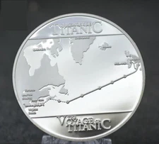 100PCS 1912 The Voyage Titanic Coin Ship Travel Map Collection PlatedClad Rms