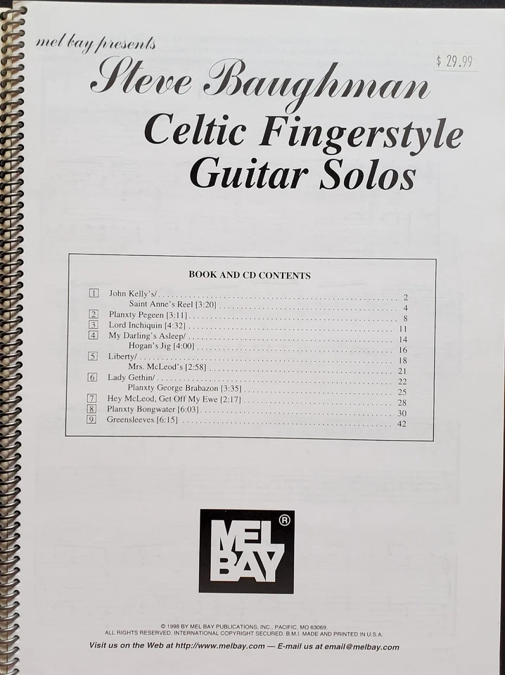 Celtic Fingerstyle Guitar Solos By Steve Baughman Sheet Music Songbook w/cd - Image 2 of 4