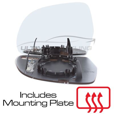 Wing Mirror Glass Audi A3 8P Hatchback 2008-2010 Heated Convex Passenger Side
