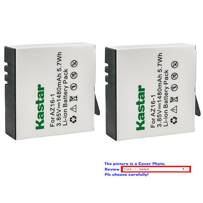 Kastar Replace Battery for Xiaomi YI AZ16-1 AZ16-2 & Xiaomi Yi 4K+ Action Camera