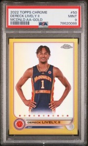 2022 Topps Chrome McDonald's All American Basketball Gold Refractor Dereck Lively II #50 PSA 9