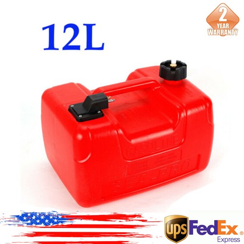12L 3 Gallon Portable Boat Fuel Tank Marine Outboard Fuel Tank W/ Male