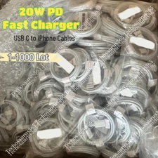 Bulk Lot 20W PD USB C Fast Charger Cable Type C Cord For iPhone 14 13 12 11 8 6
