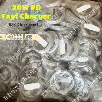 Bulk Lot 20W PD USB C Fast Charger Cable Type C Cord For iPhone 14 13 12 11 8 6