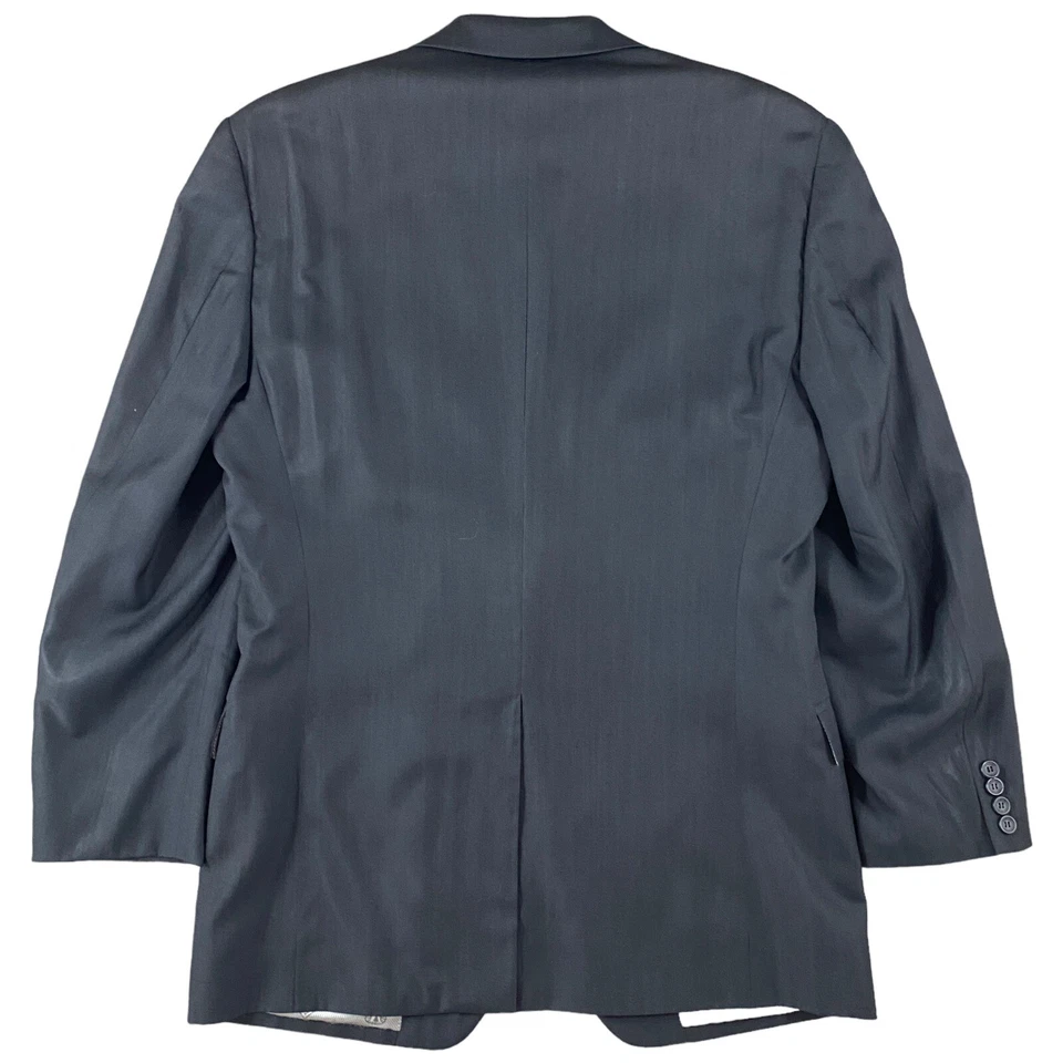 Versace Collection Black Jacket Patterned Lapel 1 Button Closure Wool Blend 40R - Image 2 of 4