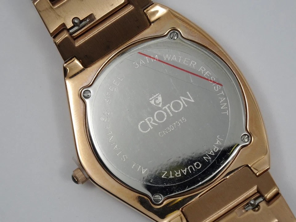 NEW "CROTON" CRYSTAL ACCENTS DIAL ROSE GOLD TONE & INTERCHANGEABLE BAND WATCH - Image 4 of 4