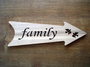 Wood Family Arrow Sign Wooden Sign House Sign Home Decor