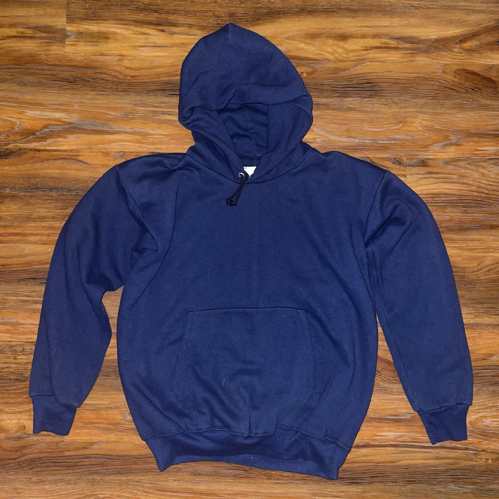 Vintage 70s Thermal Waffle Lined Hoodie Pullover M Medium Tultex 1970s 50/50