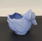 Vtg Art Pottery Blue Duck Mini Planter/ Succulent Holder Bonnet Shawnee? 4" USA