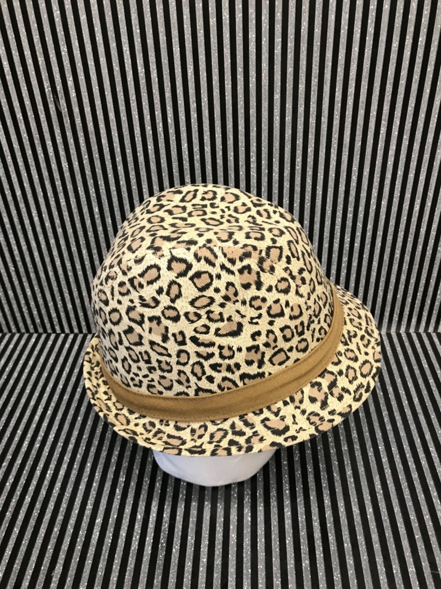 Nicole Marciano Fedora Leopard Print Hat Cotton Nicole Marciano leopard print fedora hat lined 100% cotton  main image 4