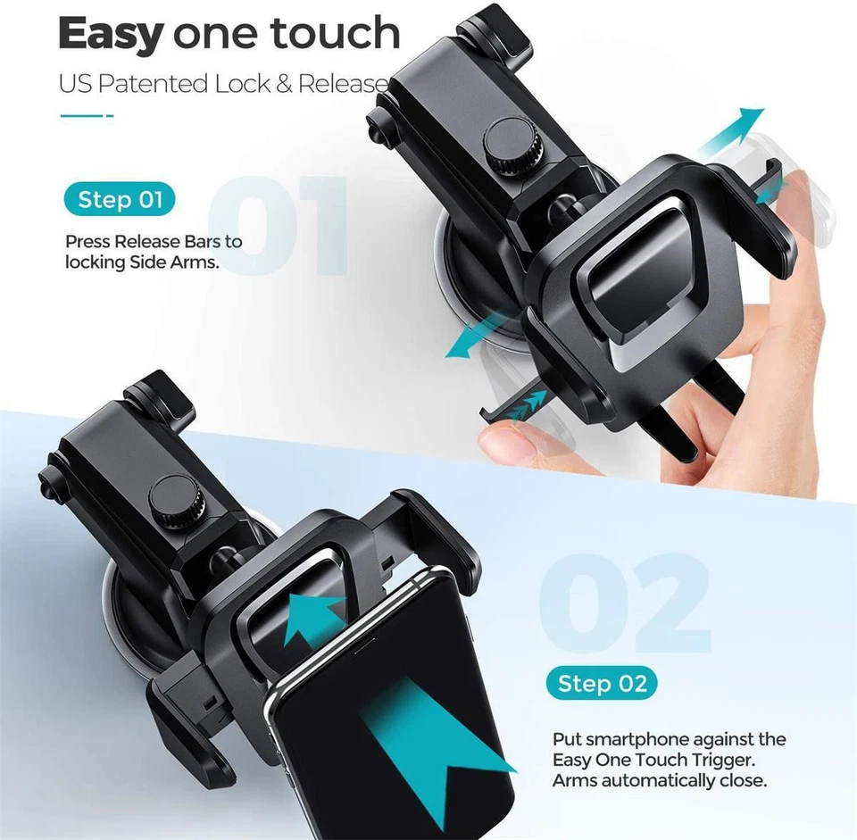 360° Mount Holder Car Windshield Stand For iPhone Samsung Mobile Cell Phone GPS - Image 4 of 4