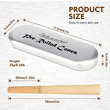 Scotte 40 Pre Rolled Cones 1 1/4 Size Organic Cigarette Rolling Papers with Tips