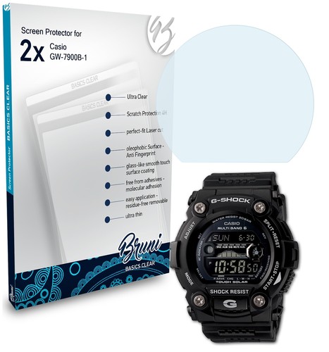 Bruni 2x Proteggi Schermo per Casio GW-7900B-1 Pellicola Protettiva - 第 1/3 張圖片