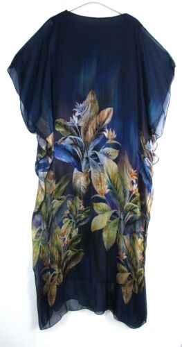 Ladies Lagenlook 100% Silk Floral KaftanStyle Lined Summer Dress OneSize:Regular - Bild 33 von 43