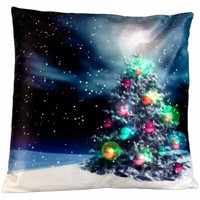 "Infactory Deko-Weihnachtskissen \"Tannenbaum\" Mit Leds, Batteriebetrieb, 45X45 Cm"