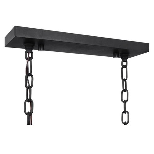 Uttermost Jarsdel 6-Light Farmhouse Steel and Glass Island Light in Sanded Black - Picture 6 of 8