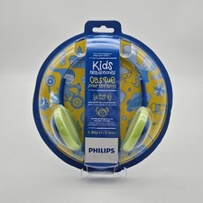 Philips Kids On-Ear Headphones Blue Green 85db Max Volume Limited 3 Years