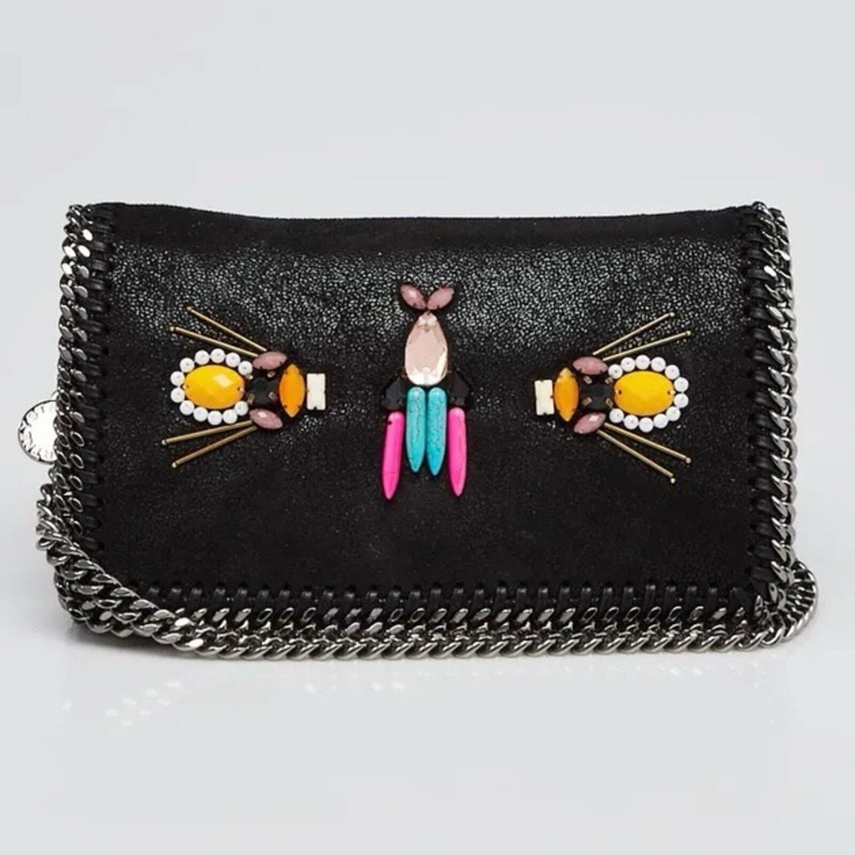 Stella McCartney Falabella Black Faux-Leather Beaded  display picture 3