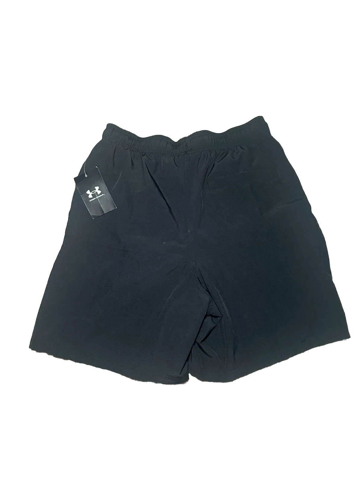 NWT Under Armour Black Shorts White UA Logo Men's Size Medium