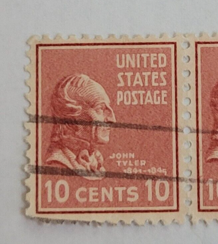 Briefmarken USA ~ John Tyler ~ 10₵ orange ~ verschickt ~ um 1938 - 17 - Bild 2 von 6