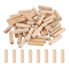 95 Pcs Wood Dowel Pins 3/8" x 1 1/2" Fluted Wooden Dowels Hardwood Pegs