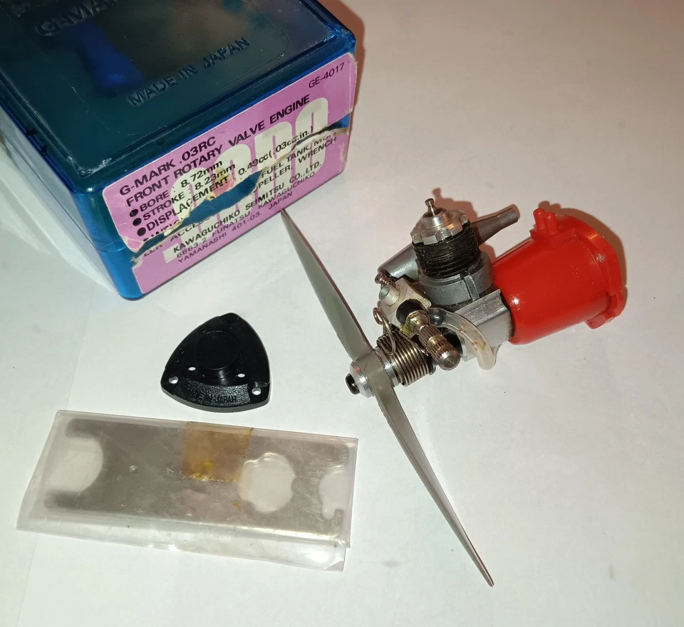 Rare 1970's G-MARK .03 RC model plane glow engine with all accessories, in box. - Image 4 of 4