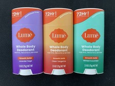 3x Lume Smooth Solid Whole Body Deodorant ASSORTED SCENT 2.6 oz - NEW
