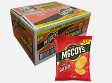 McCoy’s Salted Crisps 20 x 65g Full Box | Ridge Cut Big Bags | Bulk Snack Case