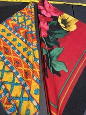 Retro Boho 2pc Scarf Shawl Tribal Ethnic Long Silk Feel Kat Print Floral Vintage