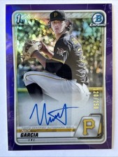 2020 Bowman Draft Chrome Nick Garcia 1st Bowman Purple Auto /250 #CDA-NG 🏴‍☠️