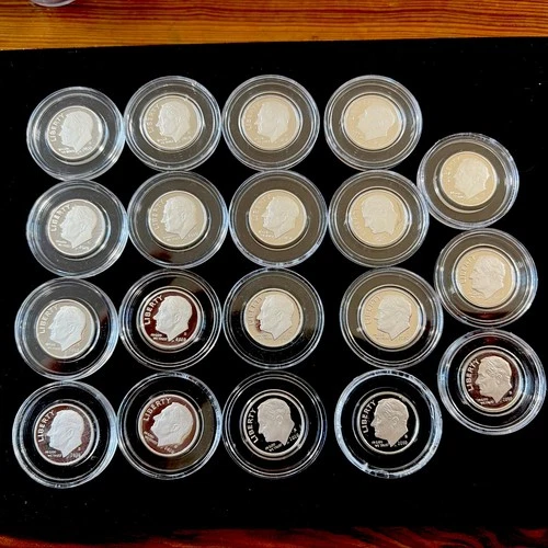 Roosevelt Silver Proof Dime Roll(19) 2010 -2020