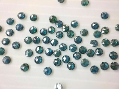 2,7 mm 10 Stück natürliche blaue Diamanten im Rosenschliff, rund, AAA+,...