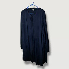 Old Navy Navy Blue Pleated Long Sleeve Midi Shift Dress Size XL