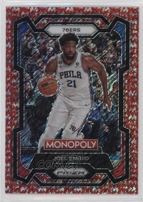 2023 Panini Prizm Monopoly Millionaire Red Shimmer 21/100 Joel Embiid #69 15sd