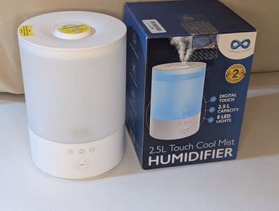 EVERLASTING COMFORT 2.5L Touch Cool Mist Humidifier   Open Box   LED Lights