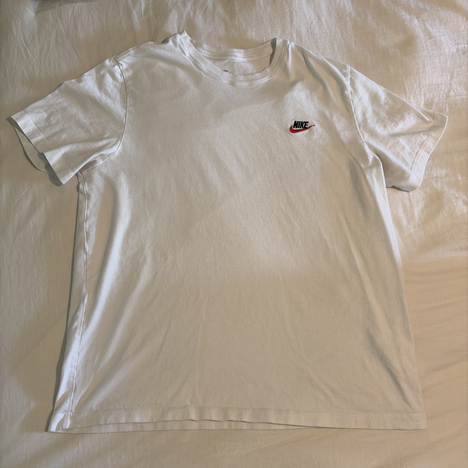 Nike Mens Embroidered Futura Logo T-Shirt White XL Short Sleeve Tee
