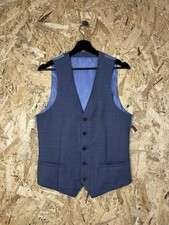 Richard James Mayfair Waistcoat Mens Wool Formal Super 110s Blue 38R