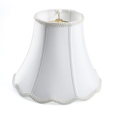 White Bell Scalloped Lamp Shade 5'' Top x 10'' Bottom x 8.3'' Slant Height x ...