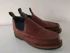 Georgia Boots Slip Boots Mens 11 Wide Slip On Moc Toe Romeo Brown Leather Used