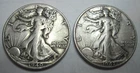 1940 S, & 1947 P * 2 SILVER WALKING LIBERTY HALF DOLLARS * As Seen FREE SHIP