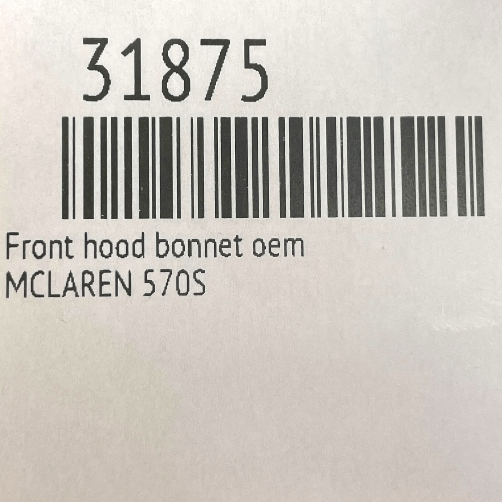 2016 2017 2018 2019 2020 2021 McLaren 570S Front Hood Bonet Lid OEM