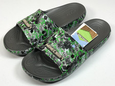 Crocs x Minecraft Iconic Comfort Sandals Gray Classic Slides Mens Size 11 NEW