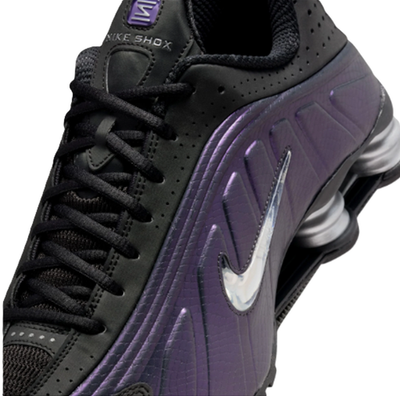 Size 8 - Nike Shox R4 Black Metallic Silver Purple Dynasty for