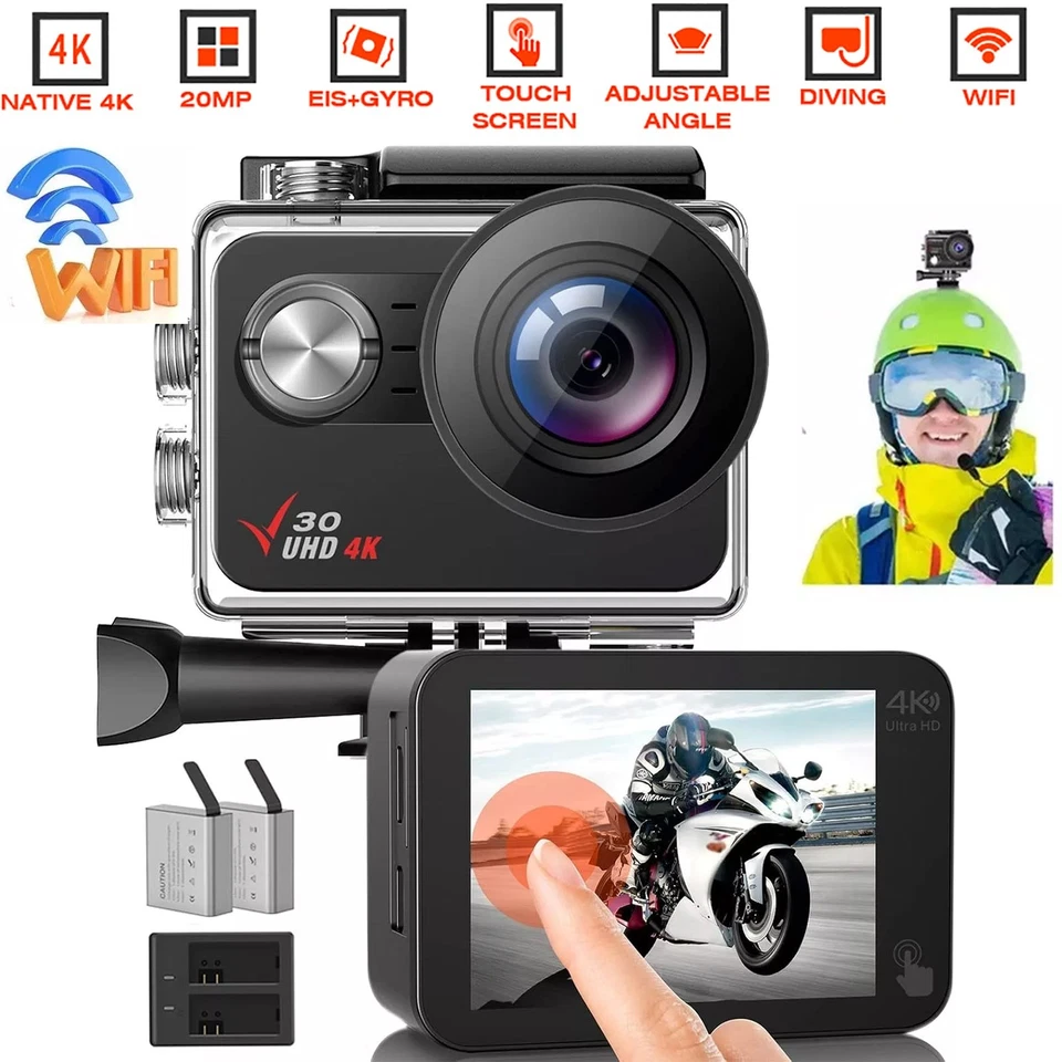 Campark 4K 20MP Action Camera EIS Touch Screen WiFi Waterproof Sport Camcorder - Image 2 of 4